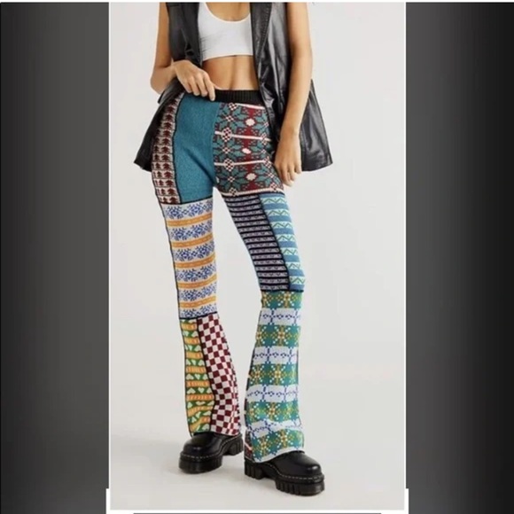 Free People Pants - Free people The Ragged Priest Multicolor Patchwork Pants